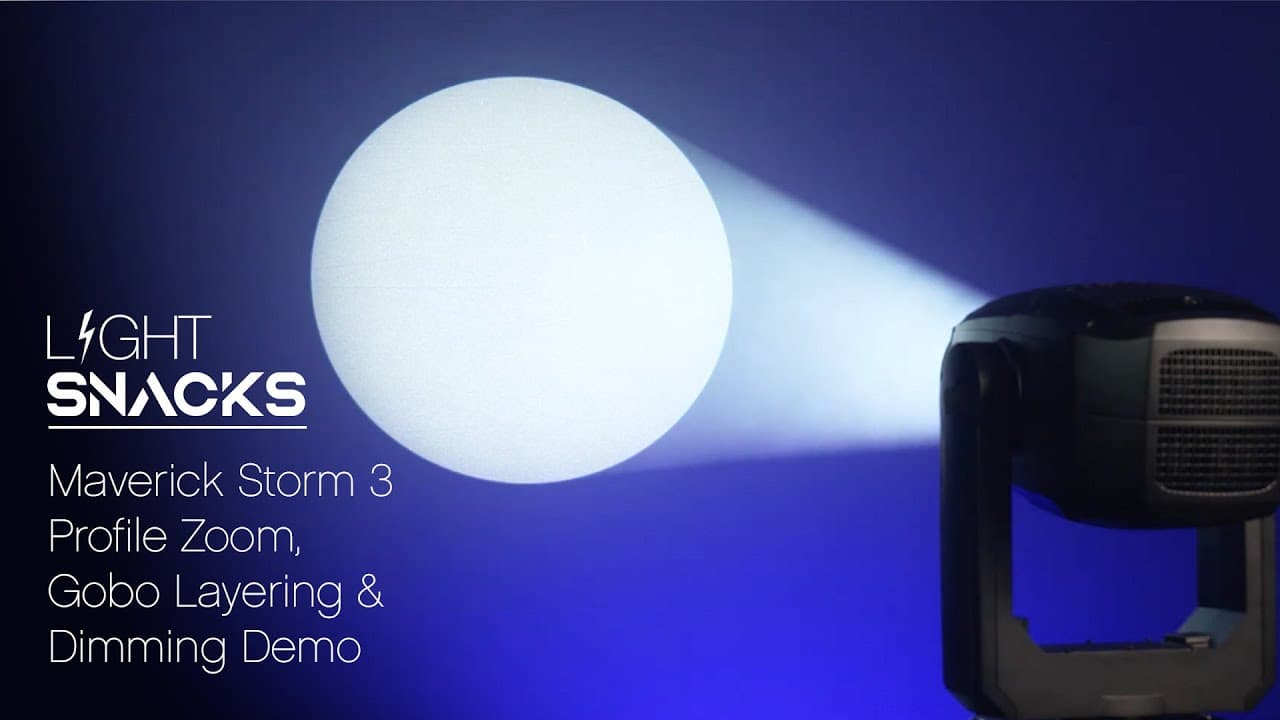 Üreticinin zoom, gobo ve dimmer demo videosundan kare